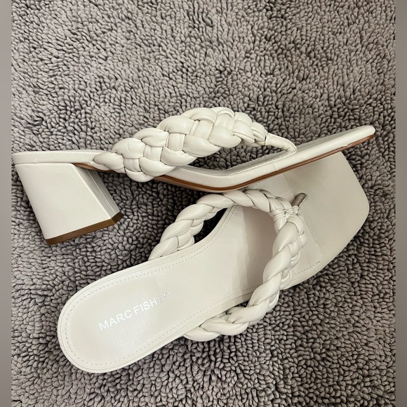 New - White Marc Fisher Sandals - Picture 1 of 5